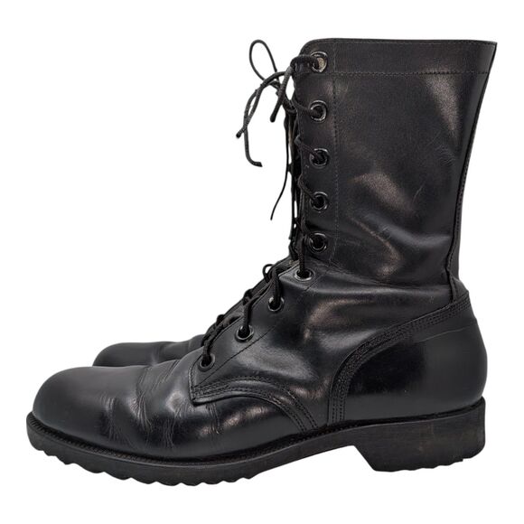 Genesco Mens 9N Black Leather Combat Vintage 1968 Military Work Boots Goth Punk main image 13